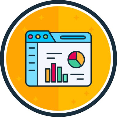 Analizler. Web simgesi basit illüstrasyon