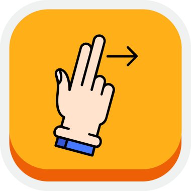 Parmakların simge rengi çizim vektörü olan el