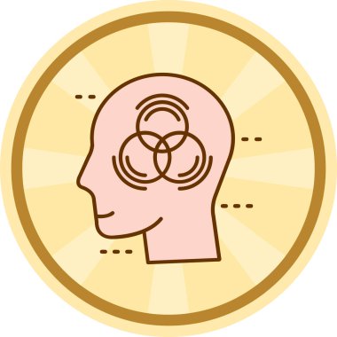 Beyin. Web simgesi basit illüstrasyon