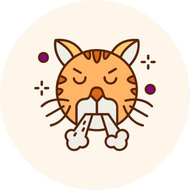 sevimli kaplan simge vektör çizim grafik tasarım karikatür