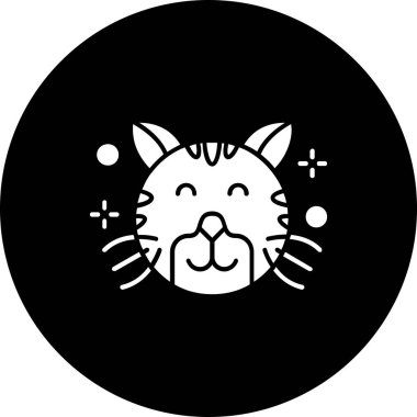 Bir kedi simgesinin vektör illüstrasyonu