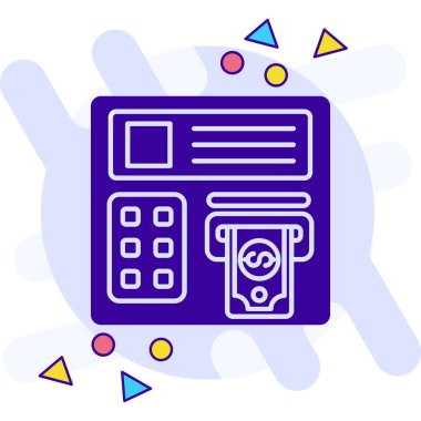 atm makine renk vektör illüstrasyonu