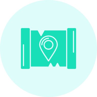 Pusula ile harita konumunun vektör simgesi