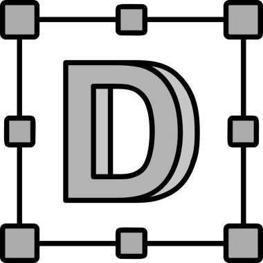 D harfi logo vektör tasarım şablonu