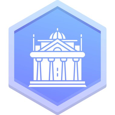 Mavi cami simgesinin vektör illüstrasyonu.