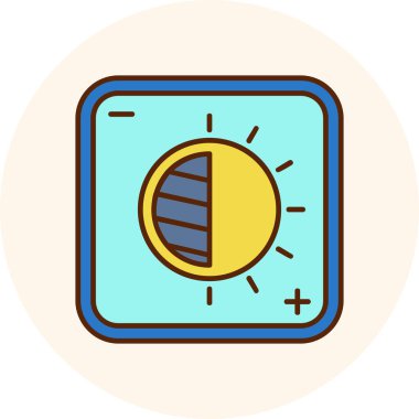 Güneş paneli. Web simgesi vektör illüstrasyonu