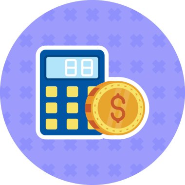 hesap makinesi düz simgesi, vektör illüstrasyonu