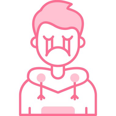 Kızgın çocuk ikonu. Web için kızgın çocuk vektör simgelerinin özet çizimi