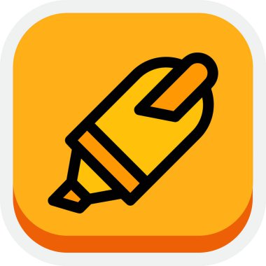 Sarı işaretli bir kalemin vektör çizimi