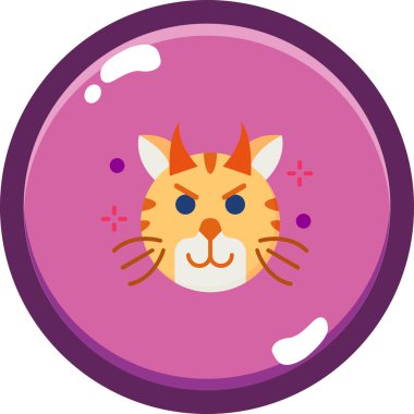 Kedi. Web simgesi basit illüstrasyon