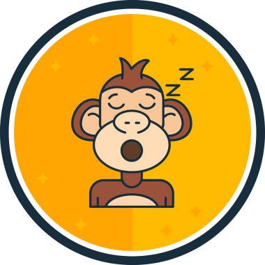 maymun uyuma simgesi modada izole edilmiş arkaplan