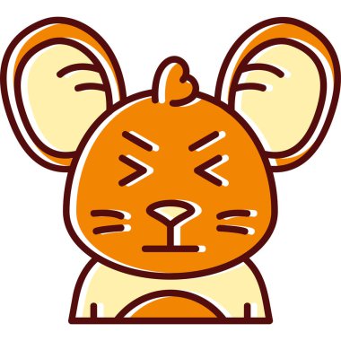 Büyük ifadeli sevimli vahşi hayvan çizgi filmi.