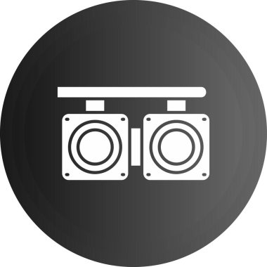 Beyaz arka planda izole edilmiş beyaz elektrikli ısıtıcı çizgisi simgesi. Uzaktan kumandalı ev kontrolü. Ev kontrolü. siyah altıgen düğmesi. vektör illüstrasyonu