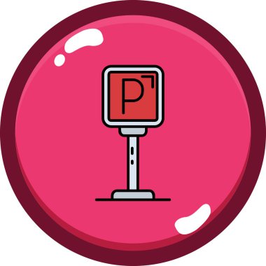 Bir park işaretinin modern simgesinin vektör çizimi