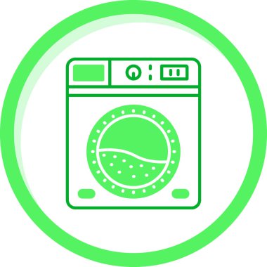 Çamaşır makinesi. Web simgesi basit illüstrasyon