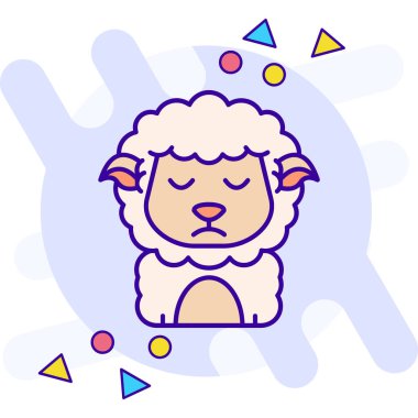 Şirin bir çizgi film koyununun vektör çizimi