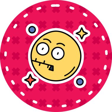 Çizgi film çıkartması şirin bir gezegen.