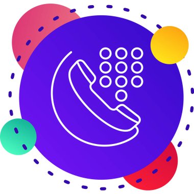 renk çizgisi telefon ahizesi simgesi beyaz arkaplanda izole edildi. Telefon işareti. Değişken rastgele dinamik şekiller. vektör illüstrasyonu