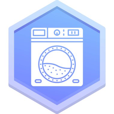 Çamaşır makinesi. Basit illüstrasyon