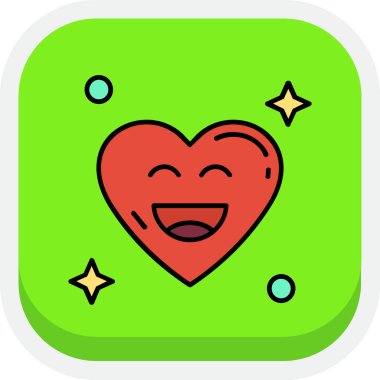 Vektör kalp düz simgesi