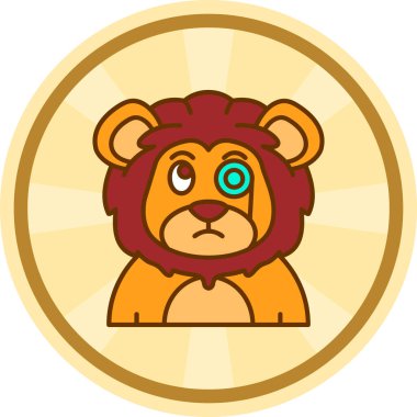 Aslan simgesi, karikatür tarzı