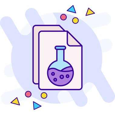 Kimyasal deney renk çizgisi simgesi, vektör illüstrasyonu