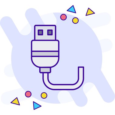 elektrik prizi modern simgesi, vektör illüstrasyonu