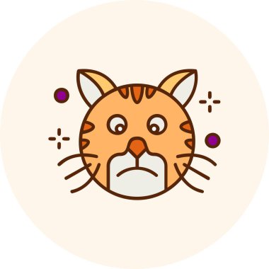 kedi yüz simgesi vektör illüstrasyonu