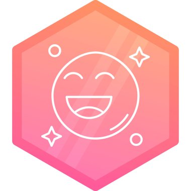 Mutlu gülümseme simgesi, vektör illüstrasyonu