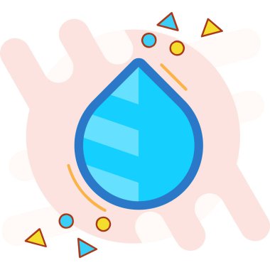 Bir damla suyu tutan bir elin vektör çizimi