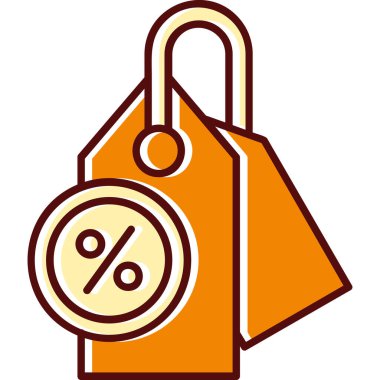 Yüzde etiketli alışveriş torbası vektör illüstrasyon tasarımı