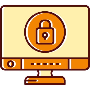 Bilgisayar kilidi simgesi. Web için güvenlik asma kilit vektör simgelerinin düz çizimi