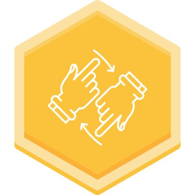 Bir şişe su ikonu ile el, vektör illüstrasyonu