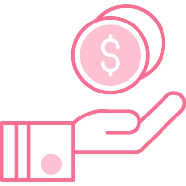 Dolar. Web simgesi basit illüstrasyon