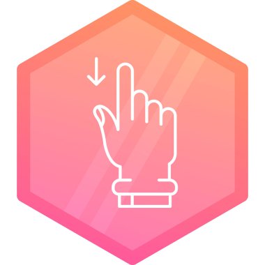 benzersiz el dokunuşu vektör çizgisi simgesi