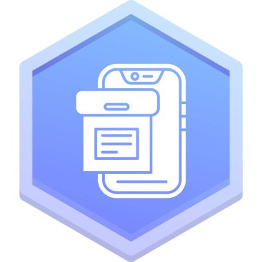 Mobil simgeye sahip telefon, izometrik biçim