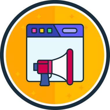 Megafon ikonu vektör illüstrasyonu