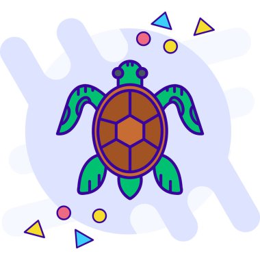 Kaplumbağa Ağı simgesi basit illüstrasyon