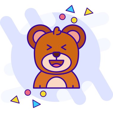 Kalpli sevimli bir oyuncak ayı. vektör illüstrasyonu.