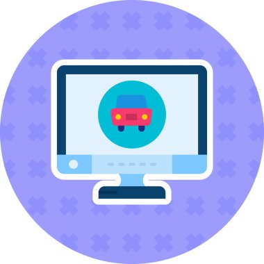 Bilgisayar monitörü. Web simgesi basit illüstrasyon