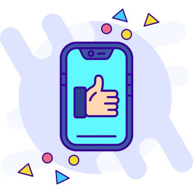 Cep telefonu simgesi vektör illüstrasyon tasarımına sahip el