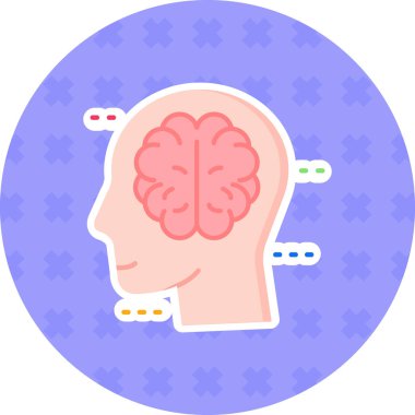 Beyin. Web simgesi basit illüstrasyon