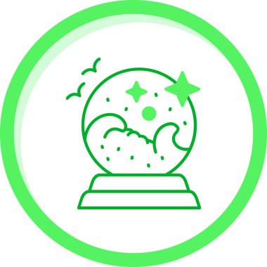 Beyaz arka planda izole edilmiş çizgi gezegen Dünya ve Ay ikonu. Renkli taslak konsepti. vektör.