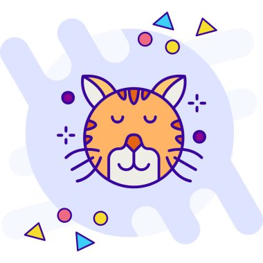 Kedi. Web simgesi basit illüstrasyon