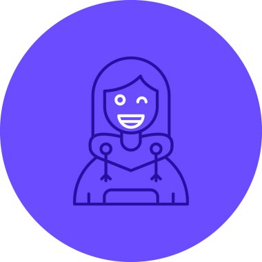 Sırt çantası olan bir kızın vektör illüstrasyonu