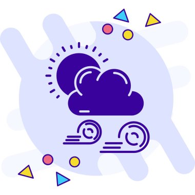 Beyaz arkaplanda izole edilmiş yağmur ikonu olan çizgi güneşi. Yağmur bulutu simgesi. Hava durumu. Renkli taslak konsepti. vektör