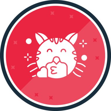 Kedi. Web simgesi basit illüstrasyon