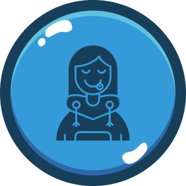 Kızım. Web simgesi basit illüstrasyon