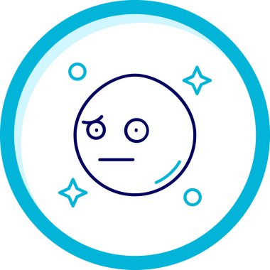 Beyaz arkaplanda izole edilmiş yıldız ve çizgili çizgi mutlu yüz. yüz ifadesi pozitif ve pozitif duygu. Renkli taslak konsepti. vektör