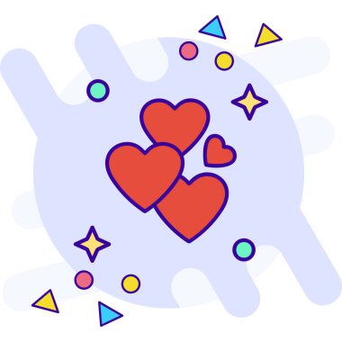 Moda düz stil izole edilmiş arkaplanda aşk kalp simgesi